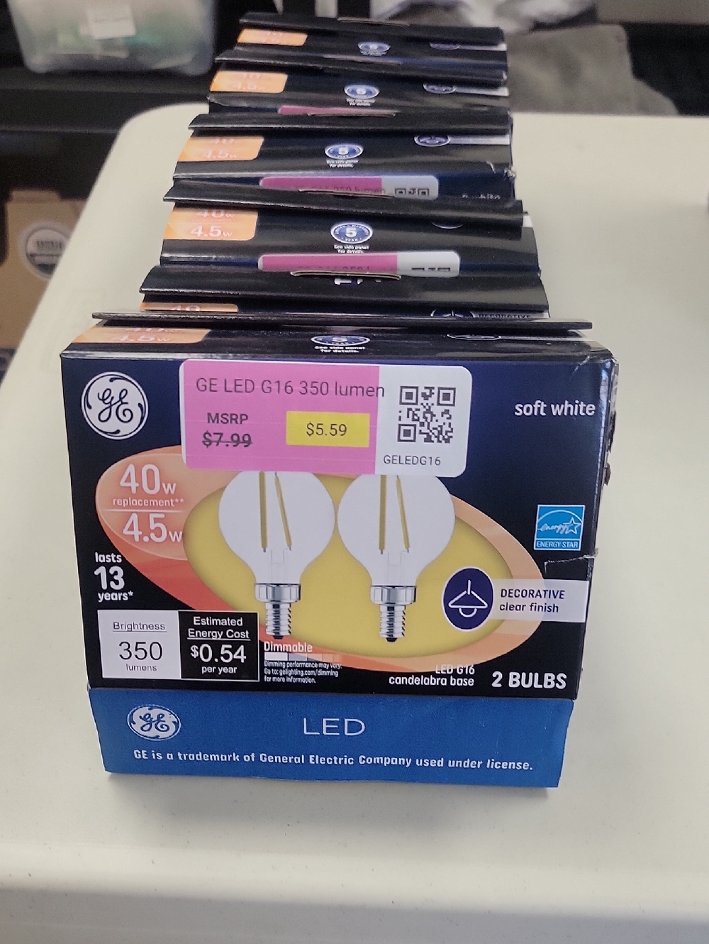 GE LED G16 Soft White Bulbs - 2 Pack